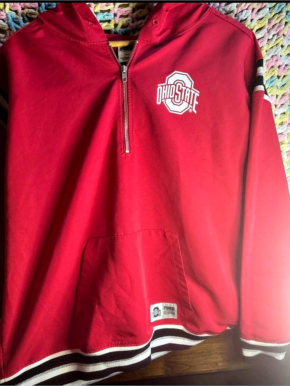 PINK Ohio State Pullover Jacket Red Medium Like New